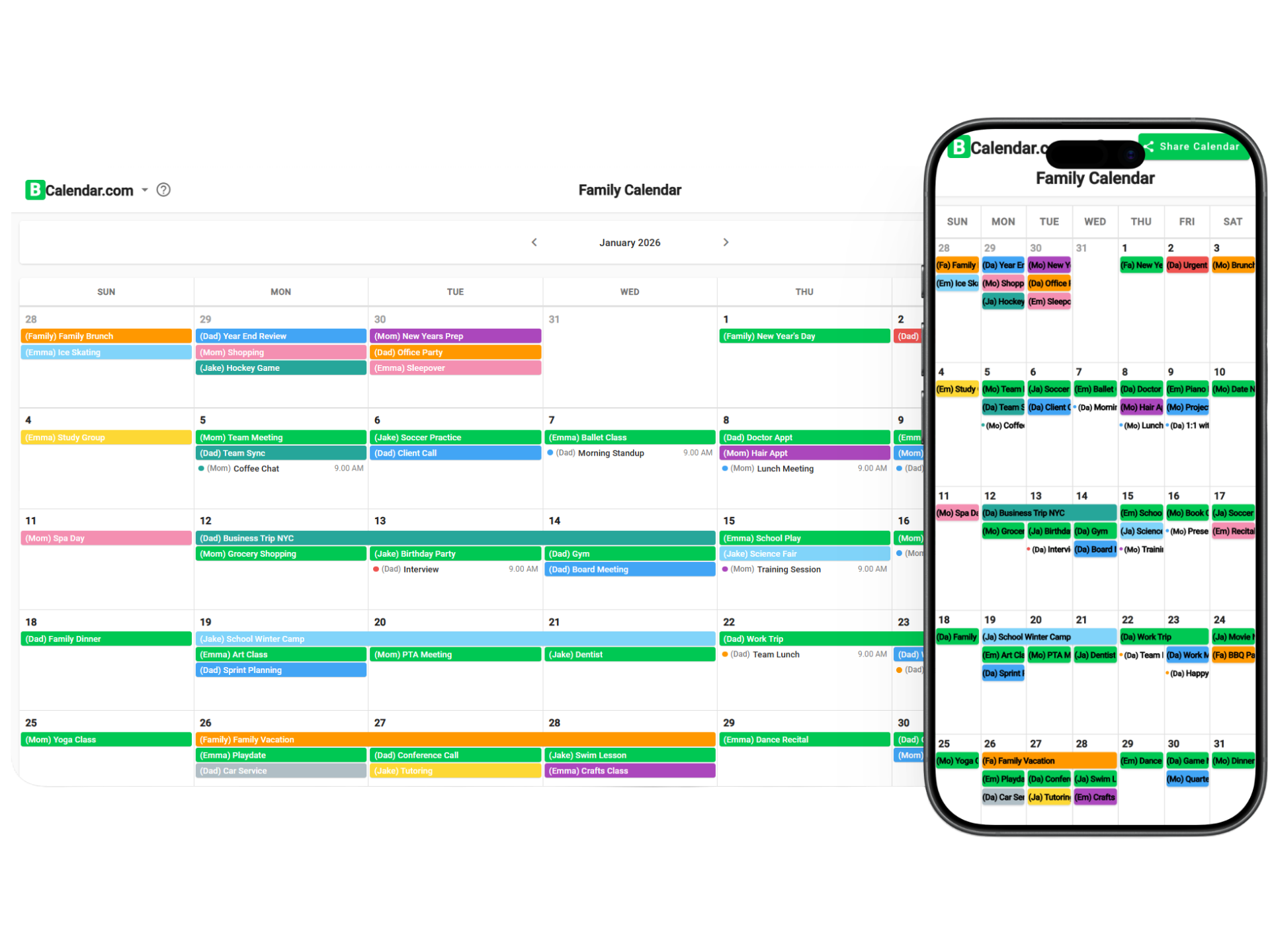 BCalendar - Shared Calendar Screenshot